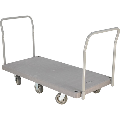 Chariot &agrave; plateforme en plastique robuste, 60" lo x 30" la, 3000 lb cap, Roues Polyur&eacute;thane Quali-T-Solutions