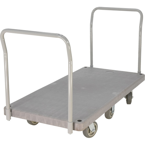 Chariot &agrave; plateforme en plastique robuste, 60" lo x 30" la, 3000 lb cap, Roues Polyur&eacute;thane Quali-T-Solutions