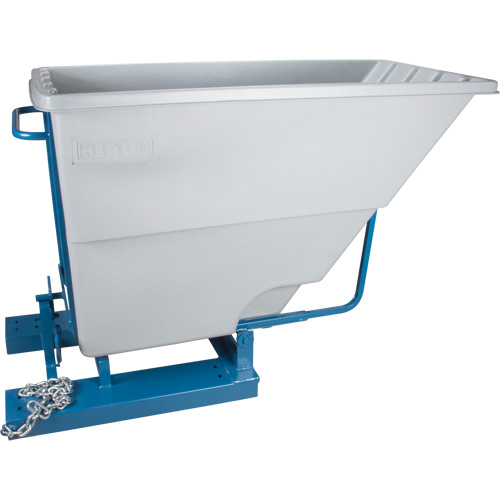 Self-Dumping Hopper, Polyethylene, 1-1/10 cu.yd, Grey Quali-T-Solutions