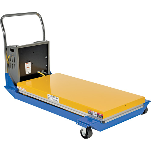 Table &eacute;l&eacute;vatrice aliment&eacute;e c. c. et manuelle &agrave; ciseaux, Acier, 48" lo x 24" la, Capacit&eacute; 1000 lb Quali-T-Solutions