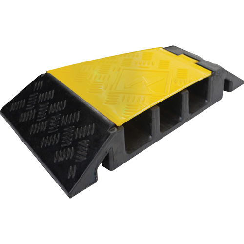 Protecteur de c&acirc;ble tourne-&agrave;-droite robuste Powerhouse, 3 canaux, 12" lo x 19,75" la x 3" h Quali-T-Solutions
