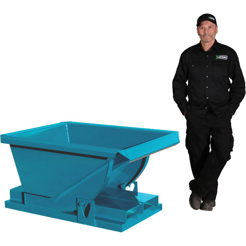 Extra Heavy-Duty Self-Dumping Hopper, Steel, 1/4 cu.yd., Blue Quali-T-Solutions