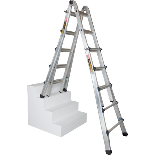 Telescoping Multi-Position Ladder, Aluminum, 300 lbs., CSA Grade 1A Quali-T-Solutions