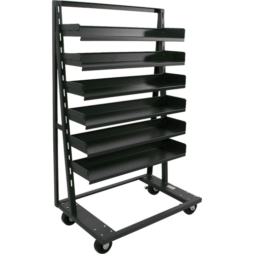 Chariot &agrave; cadre en A robuste &agrave; un c&ocirc;t&eacute; avec 6 plateaux, 38" x 25" x 63", Capacit&eacute; 2500 lb Quali-T-Solutions