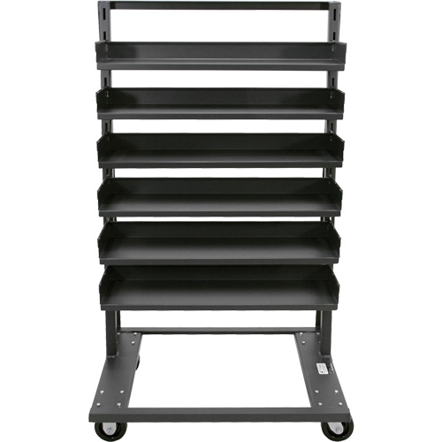 Chariot &agrave; cadre en A robuste &agrave; un c&ocirc;t&eacute; avec 6 plateaux, 38" x 25" x 63", Capacit&eacute; 2500 lb Quali-T-Solutions
