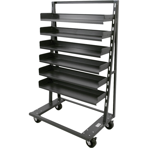 Chariot &agrave; cadre en A robuste &agrave; un c&ocirc;t&eacute; avec 6 plateaux, 38" x 25" x 63", Capacit&eacute; 2500 lb Quali-T-Solutions