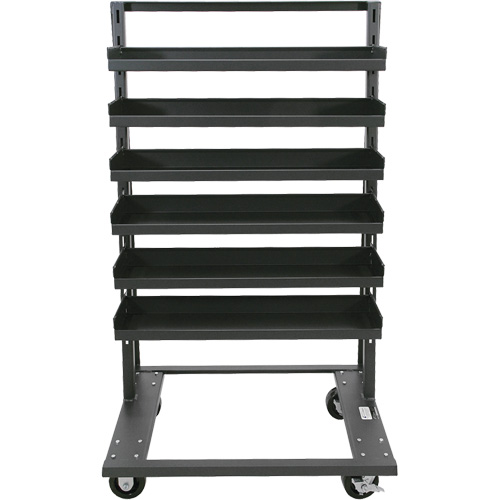 Chariot &agrave; cadre en A robuste &agrave; un c&ocirc;t&eacute; avec 6 plateaux &agrave; rebords, 38" x 25" x 63", Capacit&eacute; 2500 lb Quali-T-Solutions