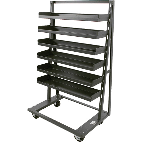Chariot &agrave; cadre en A robuste &agrave; un c&ocirc;t&eacute; avec 6 plateaux &agrave; rebords, 38" x 25" x 63", Capacit&eacute; 2500 lb Quali-T-Solutions