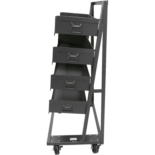 Chariot &agrave; cadre en A robuste &agrave; un c&ocirc;t&eacute; avec 4 grands plateaux, 38" x 25" x 63", Capacit&eacute; 2500 lb Quali-T-Solutions