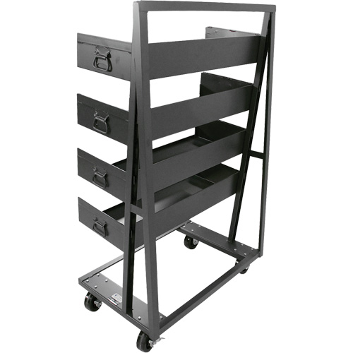 Chariot &agrave; cadre en A robuste &agrave; un c&ocirc;t&eacute; avec 4 grands plateaux, 38" x 25" x 63", Capacit&eacute; 2500 lb Quali-T-Solutions