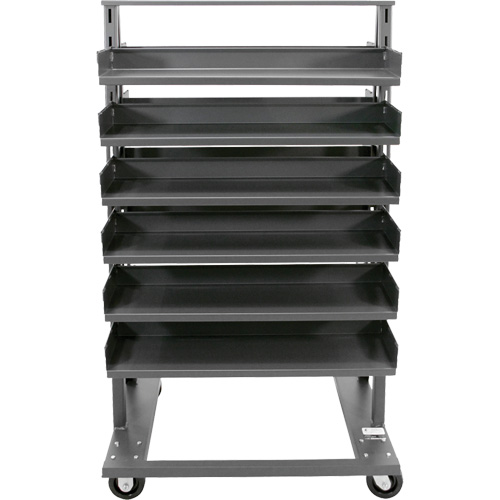 Chariot &agrave; cadre en A robuste &agrave; deux c&ocirc;t&eacute;s avec 12 plateaux, 38" x 30" x 63", Capacit&eacute; 2500 lb Quali-T-Solutions