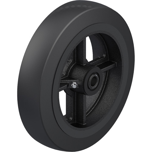 Roue en caoutchouc noir sur noyau en fonte Quali-T-Solutions