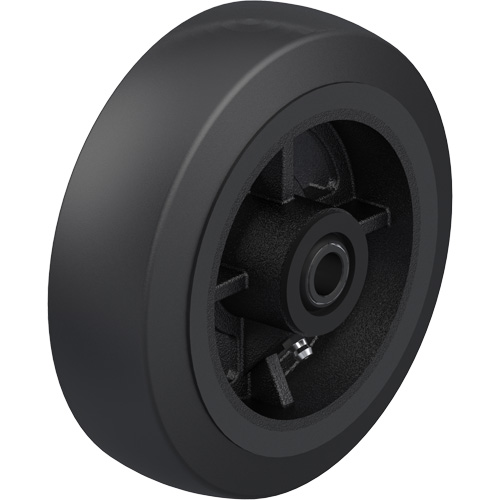 Roue en caoutchouc noir sur noyau en fonte Quali-T-Solutions