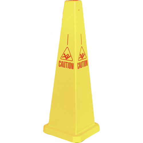 C&ocirc;nes de d&eacute;viation Lamba  Caution , Anglais avec pictogramme Quali-T-Solutions