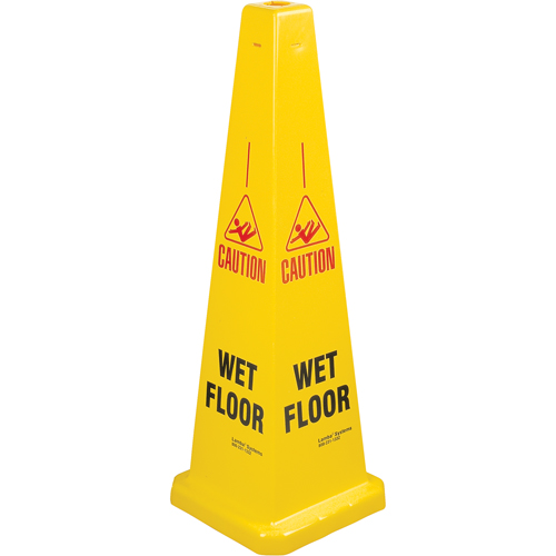 C&ocirc;nes de d&eacute;viation  Wet Floor , Anglais avec pictogramme Quali-T-Solutions