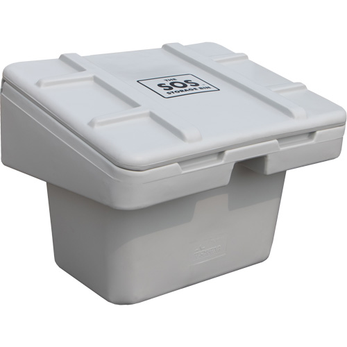Contenants pour sel & sable SOS, Avec Moraillon, 30" x 24" x 24", 5,5 pi³, Gris Quali-T-Solutions