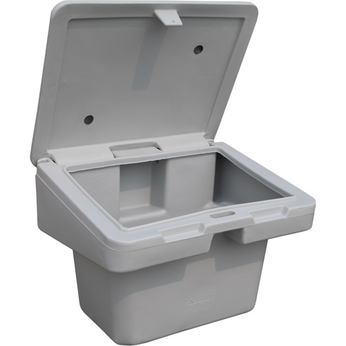 Contenants pour sel & sable SOS, Avec Moraillon, 30" x 24" x 24", 5,5 pi³, Gris Quali-T-Solutions