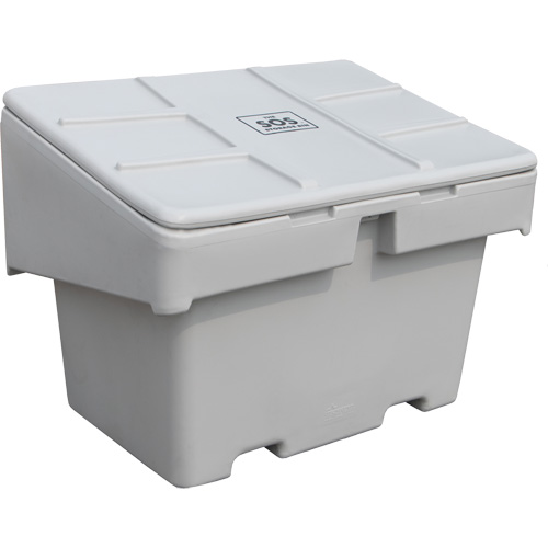 Contenants pour sel & sable SOS, Avec Moraillon, 42" x 29" x 30", 11 pi³, Gris Quali-T-Solutions