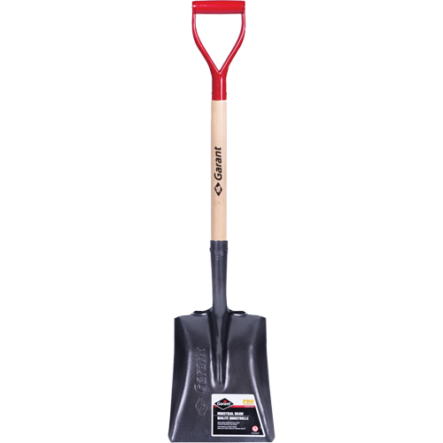 Pro Square Point Shovel, Wood, Tempered Steel Blade, D-Grip Handle, 27-3/4" Long Quali-T-Solutions