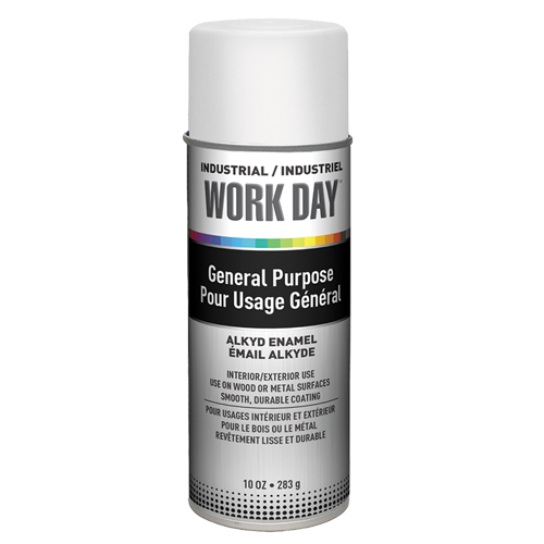 Peinture industrielle Work Day, Blanc, Brillant, 10 oz, Canette a&eacute;rosol Quali-T-Solutions