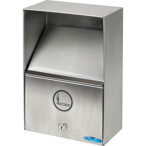 Cendriers, Montage mural, Acier inoxydable, Capacit&eacute; 3,3 litres, Hauteur 13-1/2" Quali-T-Solutions