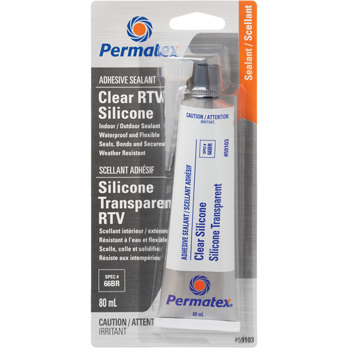 Scellant adh&eacute;sif RTV, 80 ml, Tube, Transparent Quali-T-Solutions