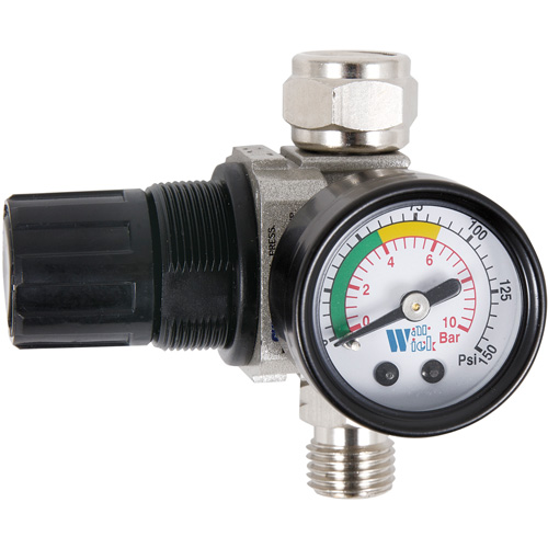 Air Dial Regulator with Gauge for Spray Gun, 1/4" NPT, 135 PSI Max. PSI, Standard Quali-T-Solutions