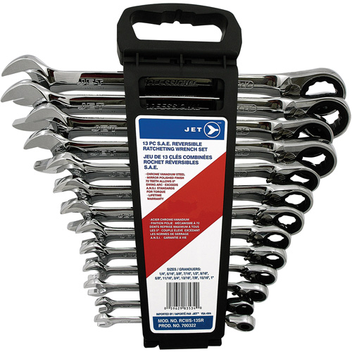 Long Pattern Reversible Wrench Set, Ratcheting Combination, 13 Pieces, Imperial Quali-T-Solutions