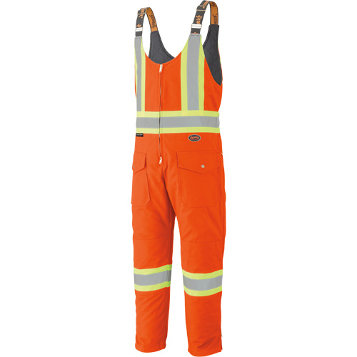 5538 High Visibility Quilted Duck Overalls, Cotton, X-Large, High Visibility Orange Quali-T-Solutions