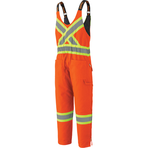 5538 High Visibility Quilted Duck Overalls, Cotton, X-Large, High Visibility Orange Quali-T-Solutions