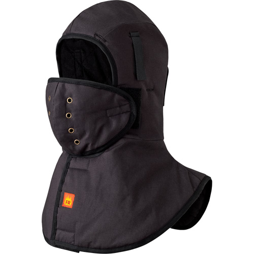 5565A Heavy-Duty Flame Resistant Long Neck Hardhat Liner, Black, Cotton Quali-T-Solutions