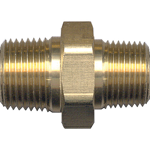 Hex Nipple, Brass, 3/4" x 1/2", NPT x NPT Quali-T-Solutions