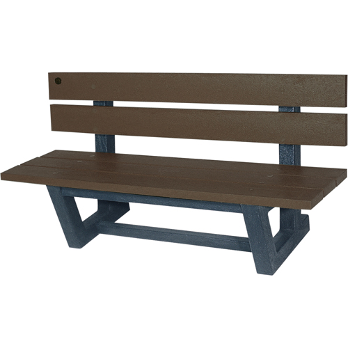 Outdoor Park Benches, Recycled Plastic, 72" L x 23-3/16" W x 29-13/16" H, Umber Quali-T-Solutions