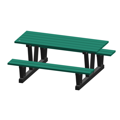 Tables de pique-nique d'ext&eacute;rieur en plastique recycl&eacute;, 72" lo x 60-5/16" la, Vert Quali-T-Solutions
