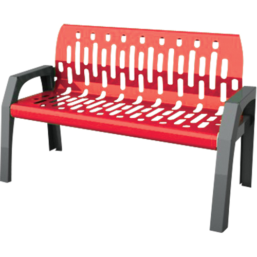 Stream Benches, Steel, 48" L x 25" W x 34" H, Red Quali-T-Solutions