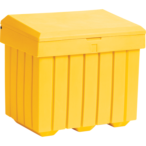 Economy Salt Sand Storage Container, 32" x 23" x 27-1/2", 10 cu. Ft., Yellow Quali-T-Solutions