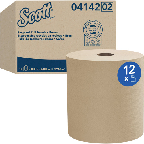 Serviettes en rouleaux durs Universel  de Scott, 1 pli, Standard, 800' lo Quali-T-Solutions