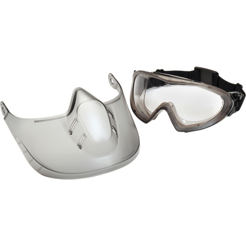 Lunettes de s&eacute;curit&eacute; Capstone Shield avec &eacute;cran facial amovible, Lentille Transparent, Antibu&eacute;e, Ventilation Directe/Ferm&eacute; Quali-T-Solutions