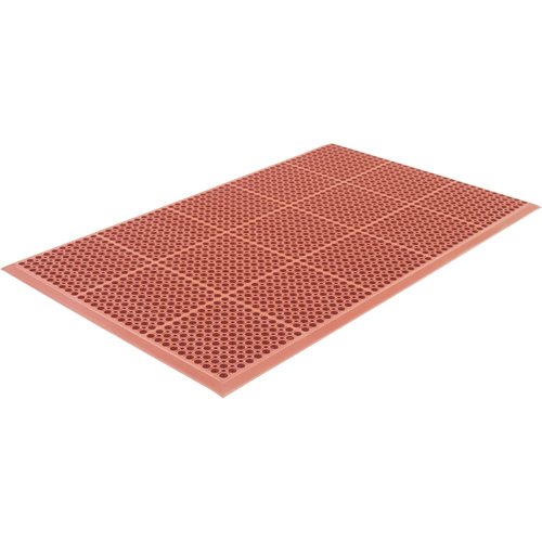 Tapis de s&eacute;rie Competitor, &agrave; fentes, 3' x 5' x 7/8", Orange, Caoutchouc naturel Quali-T-Solutions