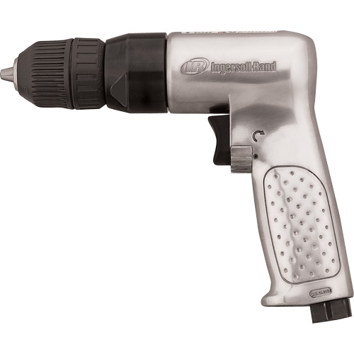 Perceuse pneumatique r&eacute;versible, 4 pi³/min, 1/4" NPTF, 93 dBA, 3/8" mandrin, Sans cl&eacute; Quali-T-Solutions