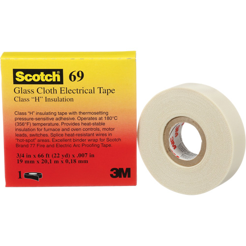Ruban en tissu de verre Scotch, 19 mm (3/4") la x 20 m (66') lo, 7 mils, Blanc Quali-T-Solutions