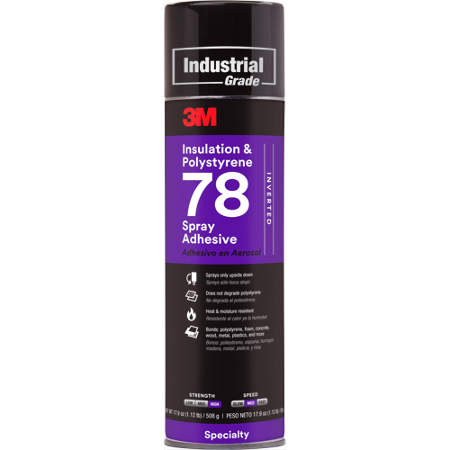 Polystyrene Foam Insulation 78 Spray Adhesive, 24 oz., Aerosol Can, Clear Quali-T-Solutions