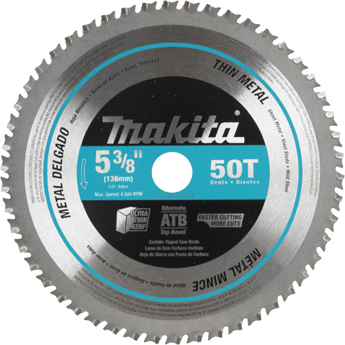 Lame de scie &agrave; pointe en carbure, 5-3/8", 50 dents, Pour M&eacute;tal Quali-T-Solutions