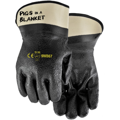 Pigs in a Blanket Coated Gloves, One Size, PVC/Nitrile Coating Quali-T-Solutions