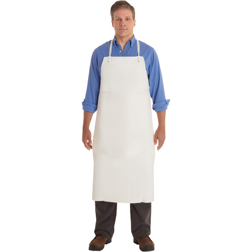 AlphaTec&reg; 56-101 PVC Apron, PVC/Vinyl, White, 33" W x 44" L Quali-T-Solutions