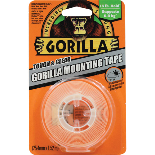 Tough & Clear Mounting Tape, 25.4 mm (1") x 1.52 m (5'), Clear Quali-T-Solutions