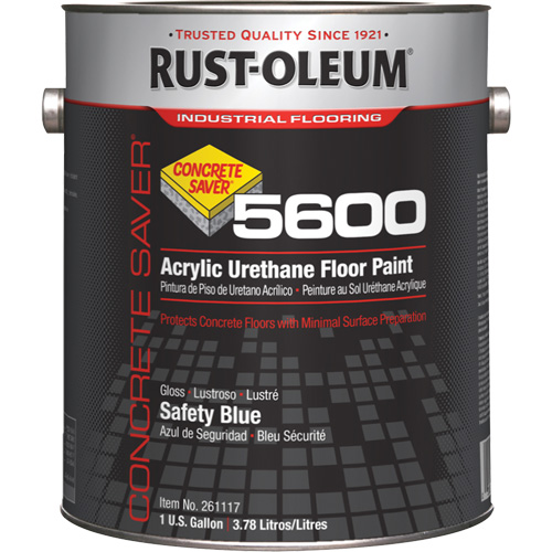 Peinture d'acrylique pour plancher Concrete Saver 5600 System, 1 gal., &agrave; l'eau, Brillant, Bleu Quali-T-Solutions