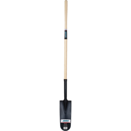 Heavy-Duty Drain Spade, Carbon Steel, 16" x 6" Blade, 45" L, Straight Handle Quali-T-Solutions