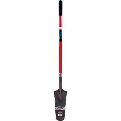 Heavy-Duty Drain Spade, Carbon Steel, 16" x 6" Blade, 45" L, Straight Handle Quali-T-Solutions