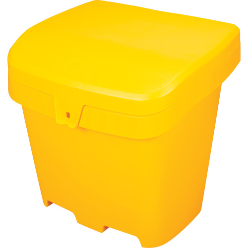 Bacs d'entreposage pour sel & sable, Avec Moraillon, 21" x 27" x 26", 4,24 pi³, Jaune Quali-T-Solutions